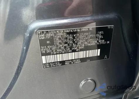 2013 Toyota Rav4 Le from USA, damaged, VIN 2T3BFREV7DW123389